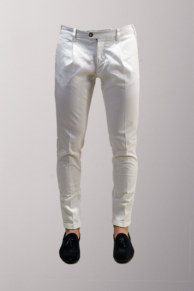 pantalone casual bianco